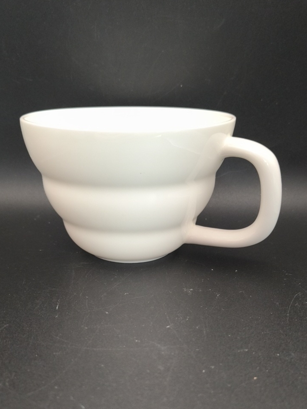Maison Neuve White Ribbed Fine Bone China Cappuccino Latte Cup